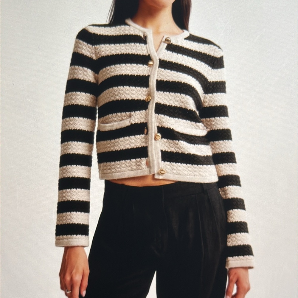 NWOT Abercrombie Textured Crew Sweater Jacket